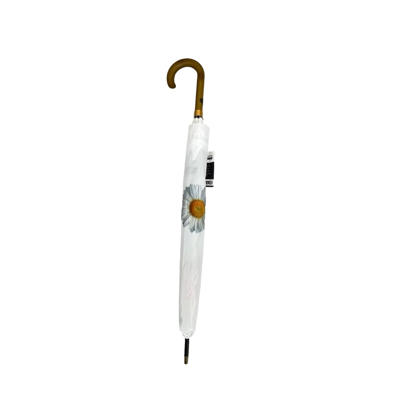 StormKing Floral White Daisy Classic Stick Umbrella