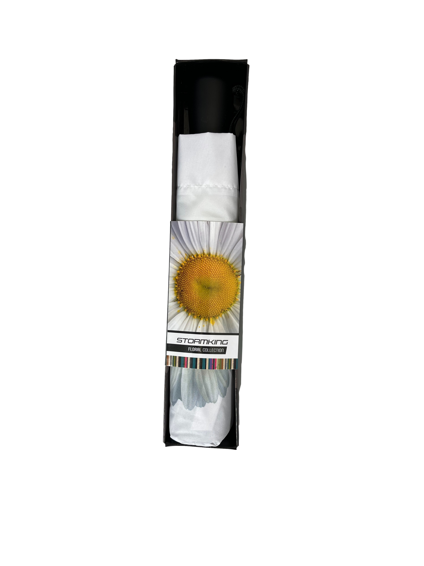 StormKing Folding Floral Umbrella White Daisy