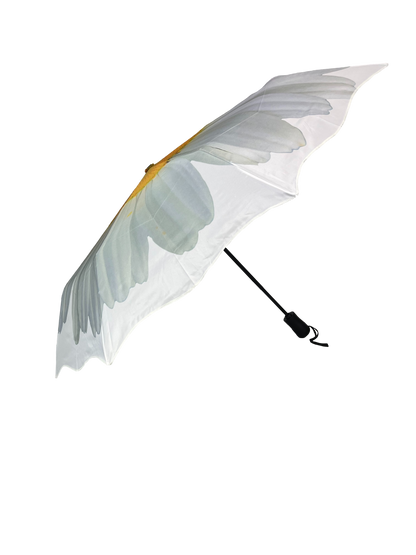 StormKing Folding Floral Umbrella White Daisy