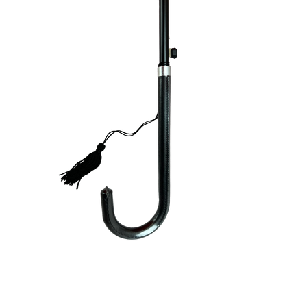 Boutique Triple Frill Stick Auto umbrella Black