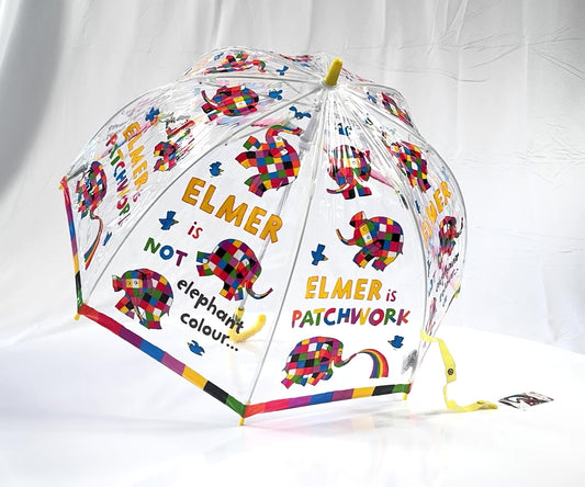 Elmer is Patchwork PVC Clear Dome Umbrella