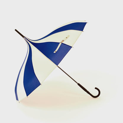 Boutique Classic Pagoda Umbrella in  Blue and Cream